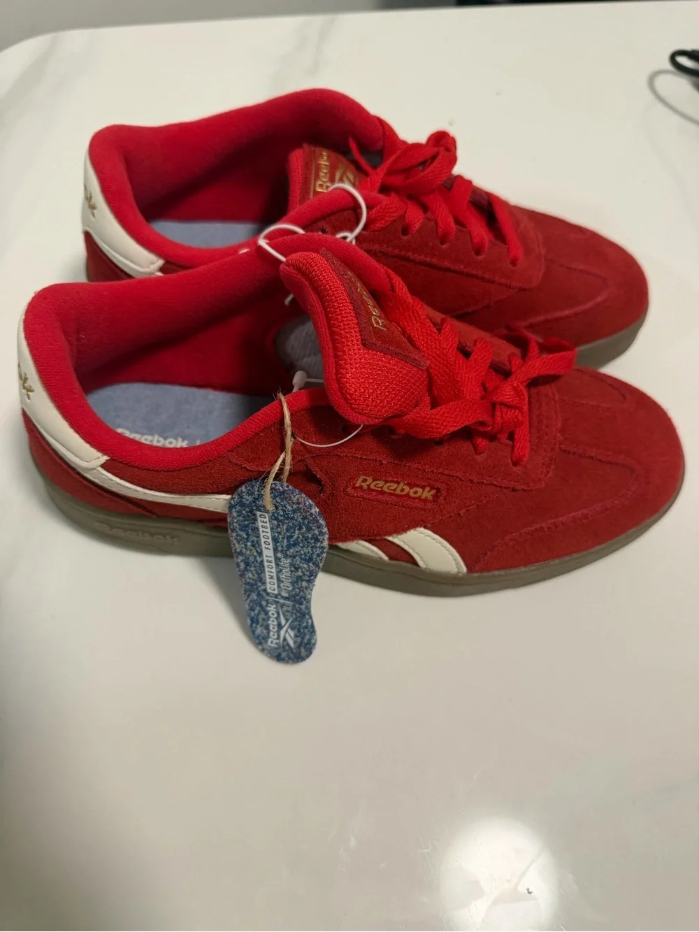 Reebok Red Suede Gum Sole Retro Sneakers Women’s 7.5 NWT